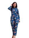 GRECIILOOKS Women’s Rayon Casual Standard Length Co-Ord Set (GL-WD1730&TR821_Blue_M)
