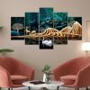 Perpetual Deer Paintings for Wall Decoration – Set Of Five, 3d Scenery Vastu Painting for Living Room Large Size with Frames for Home Decoration, Hotel, Office (75 CM X 43 CM) D5D