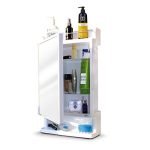CIPLAPLAST Rich Look Bathroom Cabinet with Mirror White | Storage Organiser | Strong Plastic Bathroom Shelves Wall Mounted | Bathroom Accessories| Mirror Cabinet- (Made in India)