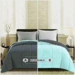 BSB HOME Microfiber Solid Reversible Soft AC Comforter Double Bed Blanket for Summer/All Season (Aqua & Grey, 200GSM, King Size, 90 x 100 inches)