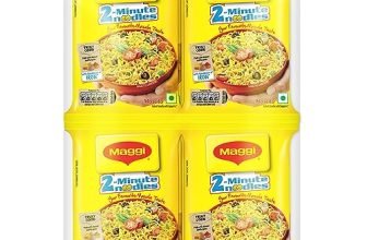 Maggi 2-Minute Instant Noodles, 840G (12 Pouches X 70G Each), Masala Noodles With Goodness Of Iron, Made With Choicest Quality Spices, Favourite Masala Taste, 840 Grams