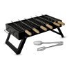 Finiky GrillPorter Briefcase Barbeque grill set for home & Outdoor |Portable, Easy To Assemble,Unlatch lid, Efficient Heat & Smoke Circulation | Charcoal Griller BBQ With 6 Screwers & 1 Tong