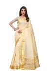 Yashika Women’s Cottton Silk Sarees With Blouse Piece (Off White_Free_Size) Sdpl-Kerala Cotton…