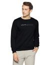 Qube By Fort Collins Men’s Regular Cotton Round Neck Sweat Shirt (929241 SMU_Black_XXL_Black_2XL)