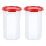Cutting EDGE Plastic Kitchen Storage Container – 585 ML, Set of 2, Red