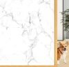 SUNBIRD Marble Texture Window Privacy Film Static Cling Frosted Window Film Stained Glass Film Coverings for Bathroom Living Room Glass Sticke (24 X 200 Inch, White Matt)