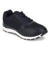 UrbanMark Men Comfortable Striped Mesh Upper Lace-up Sneakers Shoes-Navy
