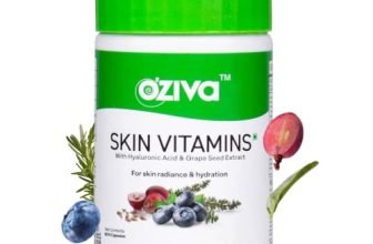 Oziva Skin Vitamins 60 Capsules For Men & Women (With Hyaluronic Acid, Vitamin E & C For Radiant Skin & Hydration, Certified Clean & Vegan