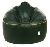 Amazon Brand – Solimo Muddha XXXL Bean Bag Filled With Beans (Dark Green with Yellow Piping)