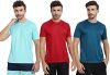 FTX Men’s Solid Regular Fit T-Shirt 3 4-723_5_XS_Multicolour