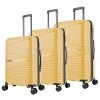 Nasher Miles Mumbai Hard-Sided Polypropylene Luggage Set of 3 Yellow Trolley Bags (55, 65 & 75 cm)