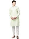 Manthan SelfDesign Knee Long Full Sleeves Casual Wear Kurta for Men – (Green, Large)