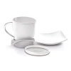 MILTON Coffee and Cookies Melamine Server, Set of 3, White