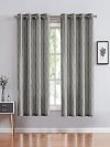 Cortina Embossed Abstract Design Window Curtain | Drapes For Home, Bedroom, Guest Rooms, Office Rooms | Balances Room Temperature | Streachable | Polyester | Room-Darkening | Pack Of 2 | 5Ft | Grey 1