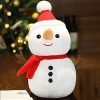 HUG ‘n’ FEEL SOFT TOYS Snowman Plush Toy Stuffed Snowman Animal Christmas Holiday Pillow Soft Toys for Christmas Decorations 35cm