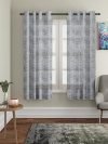 Amazon Brand – Solimo Polyester Sheer Jacquard Window Curtains (Pack of 2, 5 Feet, Grey)