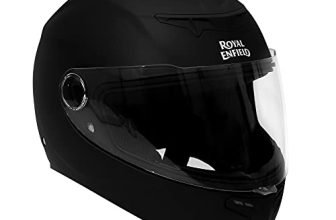 Royal Enfield Tpex Full Face Helmet With Clear Visor Matt Black, Size: L(59-60Cm)