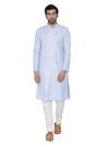 Manthan Men’s Silk Kurta (MTMLOS0007_Blue_L)