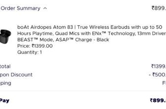 boAt Airdopes Atom 83 Earbuds @899.Apply Code : FLASH500Link :