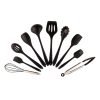 Frenchware (Set of 10) Non-Stick Silicone Spatula Set for Cooking & Baking, Heat-Resistant -40°C to 230°C, Food-Grade & BPA-Free, Dishwasher Safe (Black)