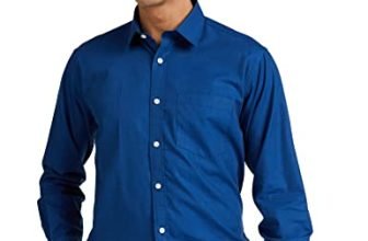 Amazon Brand – Symbol Men’S Solid Regular Formal Shirt (Symfs-01_Fil100C_Navy 40)