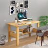 Lukzer Engineered Wood Computer Desk with One Tier Shelves Laptop Study Table for Office Home Workstation Writing Modern Desk (ST-004/Light Oak/90x 50 x 77 cm)