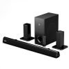 GOVO GOSURROUND 945 | 120W Soundbar, 5.1 Channel Home Theatre with 5.25″ subwoofer, Dual Rear Satellites, AUX, USB & Bluetooth, 3 Equalizer Modes, Stylish Remote & LED Display (Platinum Black)