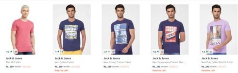 Myntra : Flat 70% Off On Jack & Jones Men ClothingTshirts : Shirts : Trousers : Jeans : Trackpants : Blazers : Shoes : Shorts :