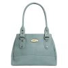 Fostelo Women’s Birdie Faux Leather Handbag (Grey) (Large)