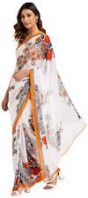 ANNI DESIGNER Women’s Printed Georgette Saree (Vivera)