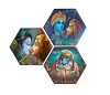 Saf Set Of 3 Hexagon Radha Krishna Uv Textured Self Adessive Painting 17 Inch X 17 Inch Sanfhx30273
