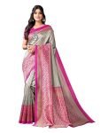 Satrani Women’s Banarasi Silk Blend Saree (2438ST887_Dusty Grey)