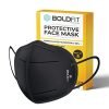 Boldfit N95 Mask For Men & Women. 5 Layer PM 0.3 Filtaration N95 Mask For Protection From Pollution Approved By Bureau Of Indian Standards & ISO Standards – Pack Of 5 (Black), (KN9505Black)
