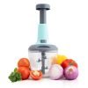 HomeWiz Premium Manual Food Chopper 1000ml, Manual Hand Press Chopper With Super Sharp Blades To Cut Onion, Tomatoes, All Vegetables, All Fruits, Ultra Durable Chopper For Kitchen (Green)