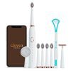 Lifelong LLDC63 Electric Toothbrush for Adults with Free Clove Dental Care Pack,Sonic Technology 5 Brush Heads, 6 Modes, 1 Tongue Cleaner, 1 Carry Pouch|With Face brush and T Massager for tonning|Electric Rechargeable Power Toothbrush|40000 Strokes/minute (1 Year Warranty, White)