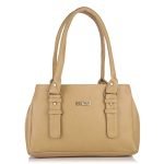 Fostelo Women’s Westside Faux Leather Handbag (Beige) (Large)