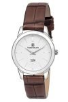 TIMEWEAR Slim Silver Dial Brown Strap Two Hands Analog Watch for Women