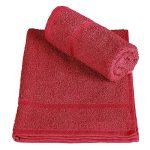 BEDSPUN 100% Cotton Terry Towel Set |350 GSM Hand Towel for Wash Basin, Kitchen Hand Towel Set 2, Merlot Magic
