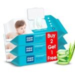 Mee Mee Caring Baby Wet Wipes with lid, 72 Pcs (Aloe Vera, Pack of 3)