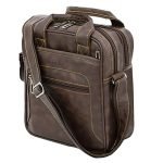 Storite Large Stylish PU Leather Sling Cross Body Travel Messenger One Side Shoulder Handbag Bag for Men Women With 6 Multi-Pocket Zip Closure (22x10x26.5 Cm)