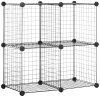 amazon basics Metallic Powder Coated 4 Cube Wire Storage Shelves (Black)