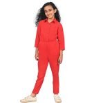 Uptownie Lite Girls Maxi Roll Up Jumpsuit (Red,10-11 Years)