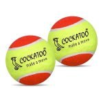 Cockatoo Rubber Cricket Tennis Ball, Construction of Tennis Ball for Cricket for Optimal Performance,Suitable for All Skill Levels. (90 Gr Per Ball – Pack of 2-Yellow Orange)