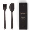 Frenchware Oil Brush for Cooking & Non-Stick Silicone Spatula (Set of 2) Baking & Mixing – Seamless Design, Heat-Resistant -40°C to 230°C, Food-Grade & BPA-Free, Dishwasher Safe (Black)