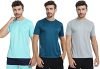 FTX Men’s Dri-Fit Round Neck T-Shirt Combo – Pack of 3 (Aqua Blue, Airforce Blue, Light Grey – 723_3-723_5-723_7)