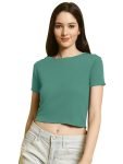 Fabflee Women’s Western Standard Length Tops (FB-Lycra-734_M_Green_M)