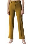 KOTTY Women Solid Polyester Blend Dijon Brown Trouser (Dijon Brown,30)