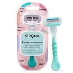 Sirona Hair Removal Razor for Women with Replaceable Cartridge – 1 Pcs | with Aloe Vera & Vitamin E lubrication for Moisturises, Clean & Efficient Shave