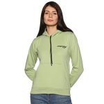 Prokick Women’s Cotton Sports Hooded Sweat Shirt, Light Green