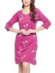 Clovia Women’s Cotton Pretty Florals Short Night Dress (NS1489A15_Purple_1_M)